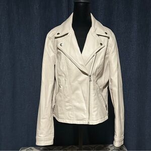 Express Women's Off-White Leather Jacket